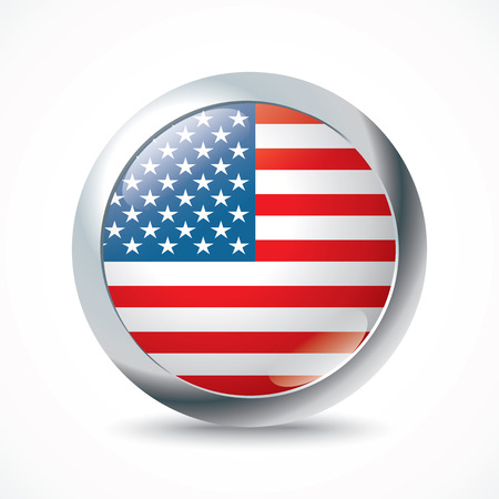 United States of America flag button - vector illustrationのイラスト素材
