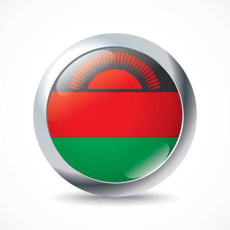 Malawi flag button - vector illustrationのイラスト素材