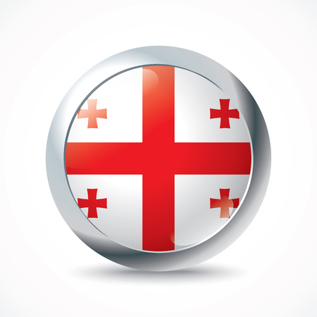 Georgia flag button - vector illustrationのイラスト素材
