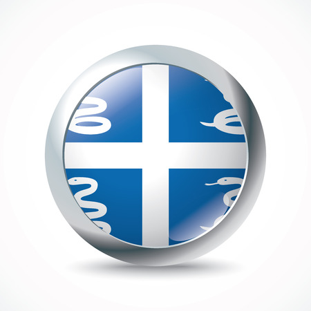Martinique flag button - vector illustrationのイラスト素材