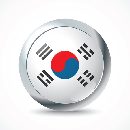 South Korea flag button - vector illustrationのイラスト素材