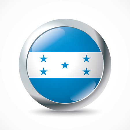 Honduras flag button - vector illustrationのイラスト素材