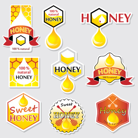 Honey Labels - vector illustrationのイラスト素材