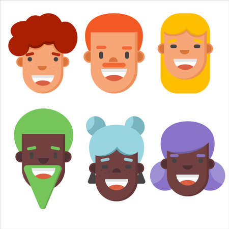 Set of six happy lgbtq different peopleのイラスト素材