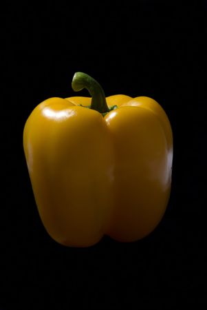 Fresh yellow pepper on blackの写真素材