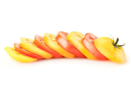 Fresh vitamin background. Red & yellow tomato mixの写真素材