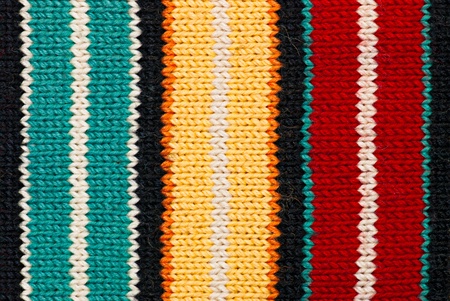 Multicolored knitting background of handmade woolen patternの写真素材