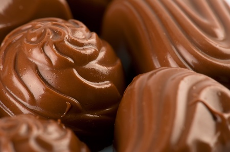 Macro of chocolate candies background の写真素材