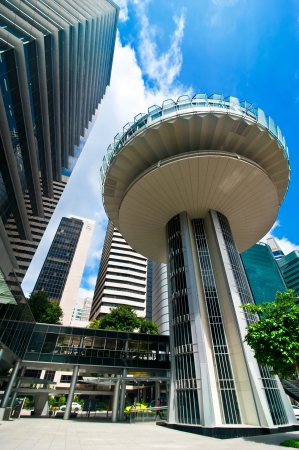 SINGAPORE - FEBRUARY 26: Urban landscape of Singapore. Skyline and modern skyscrapers of business district Marina Bay Sands at most financial developing Asian city state. Singapore, February 26, 2013のeditorial素材