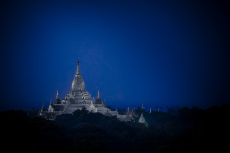 Amazing sunset colors and silhouettes of ancient Buddhist Temples at Bagan Kingdom, Myanmar (Burma)....