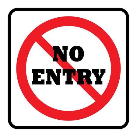 No Entry icon in white background drawing by illustration - Prohibition sign-Vectorのイラスト素材