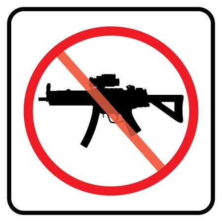 No weapon sign.no gun symbol in white background drawing by illustration- prohibition signのイラスト素材