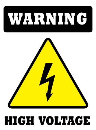 WARNING HIGH VOLTAGE Sign or Board.WARNING HIGH VOLTAGE  Board drawing by Illustration.のイラスト素材