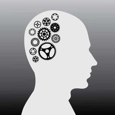 Human brain with wheel collection. Human brain with wheel collection drawing by illustrationのイラスト素材