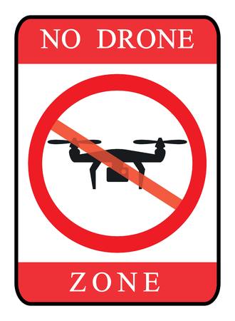 No drone zone sign. No drones icon vector. Flights with drone prohibitedのイラスト素材