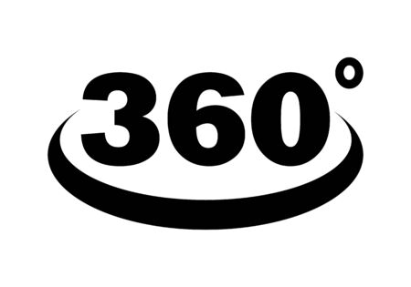 Three hundred and sixty sign on white background Drawing by Illustration. 360 signのイラスト素材
