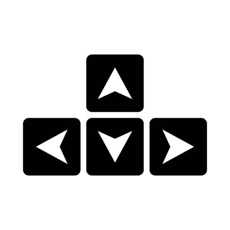 Arrow keys black button on white background.Up,Down,Left,Right arrow keys on white background drawing by illustrationのイラスト素材