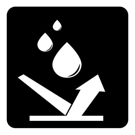 Waterproof Symbol, Water Resistant Materials Vector Linear Icon on black background drawing by illustrationのイラスト素材
