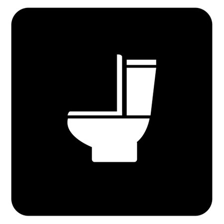 Toilet vector icon. Plumbing clip art isolated on black background. commode icon, Bathroom Icon, Restroom, toilet Seat, public Toilet Vector.のイラスト素材