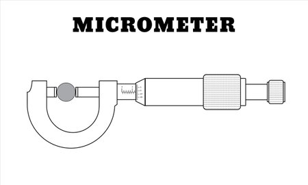 Micrometer icon. Diagram of Micrometer on white background drawing by illustrationのイラスト素材