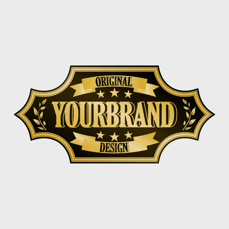 Antique label, vintage frame design, retro logo.のイラスト素材