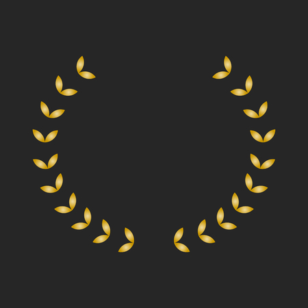 Gold award laurel wreath on dark background.のイラスト素材