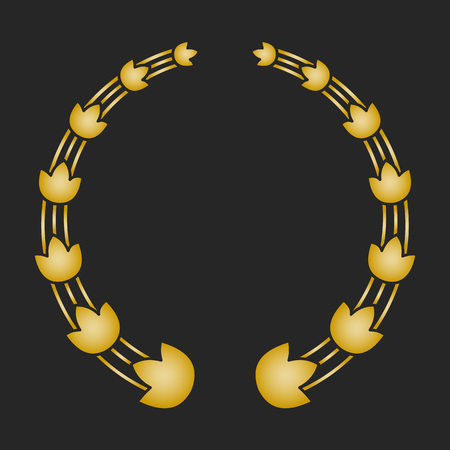 Gold award laurel wreath on dark background.のイラスト素材