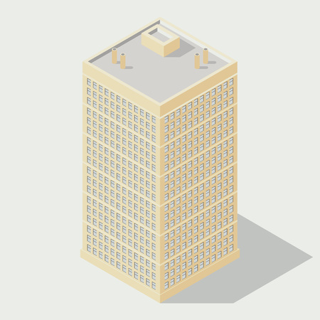isometric building iconのイラスト素材