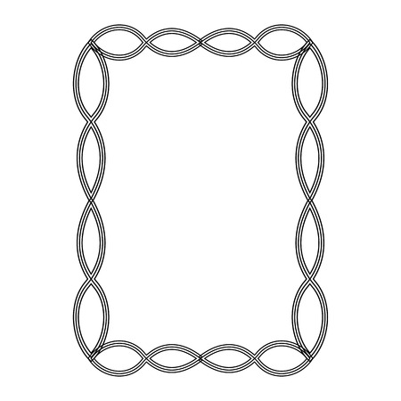 Decorative ornamental frame.  Vector illustration isolated on white background.のイラスト素材