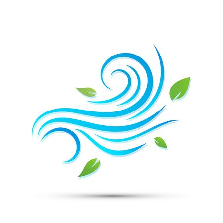 Vector illustration of wind icon isolated on white.のイラスト素材