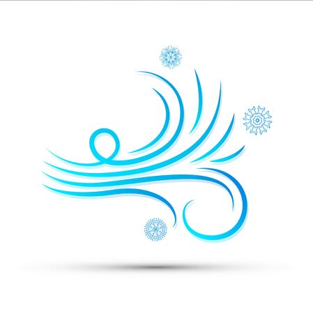 Vector illustration of wind icon isolated on white.のイラスト素材
