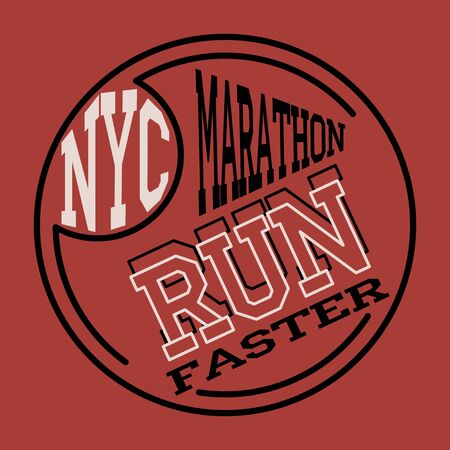 Athletic sport running typography, t-shirt graphics, poster, print, banner, flyer, postcard. Vector illustration.のイラスト素材