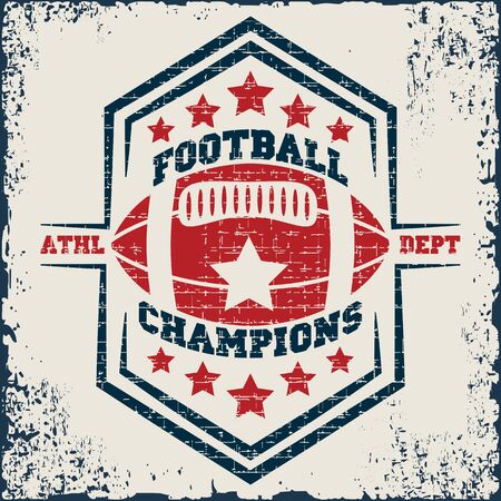 american football, vintage ,college, sports graphics for t-shirtのイラスト素材