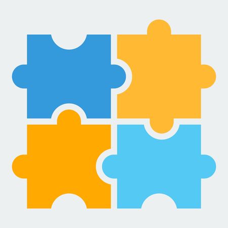A puzzle icon. The symbol of logical and developing games. Flat style. Vector
