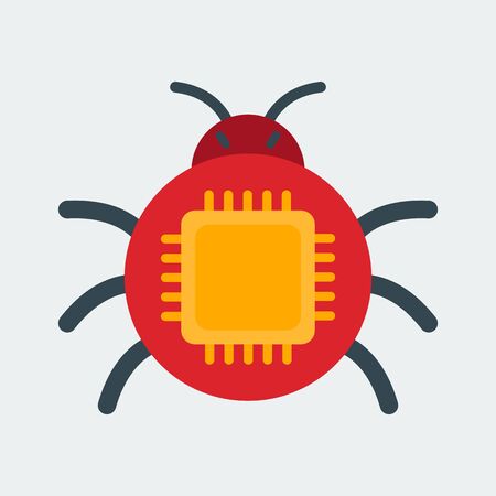 Computer bug icon. The symbol of the abduction of intellectual property. The concept for the web and...