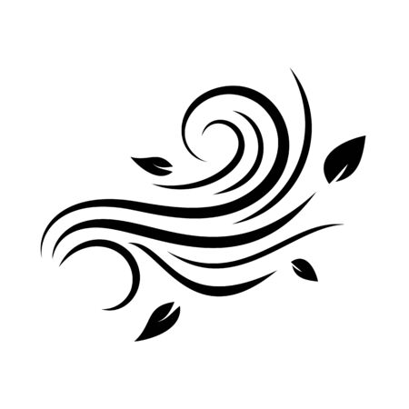 Vector illustration of wind icon isolated on white.のイラスト素材
