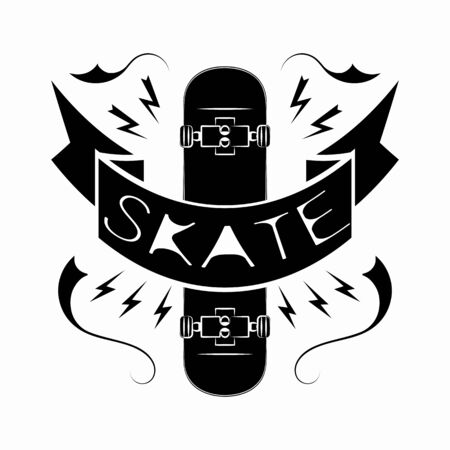 Skateboarding vector illustrations for t-shirt graphic. Typography print emblem tee stamp graphics.のイラスト素材