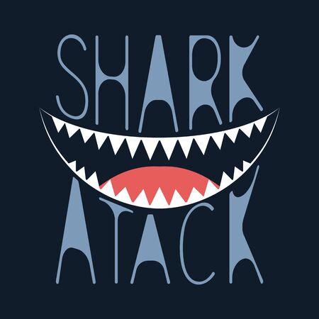 Shark atack. Slogan for t-shirts or other uses. 
Slogan for t-shirts or other uses.のイラスト素材