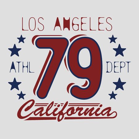 Los Angeles Athletics  t-shirt emblem.Typography stamp, California, sport wear tee print design - Vector.のイラスト素材
