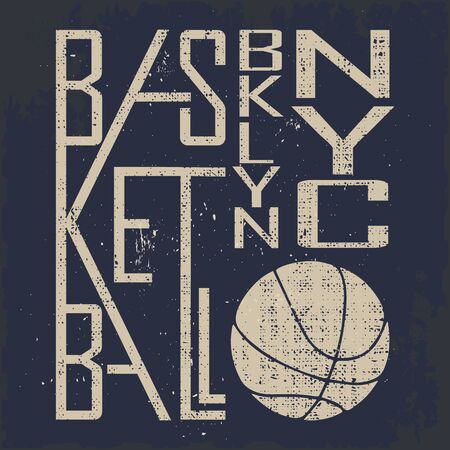 Basketball T-shirt. New York, Brooklyn. Sports typography. Vector.のイラスト素材