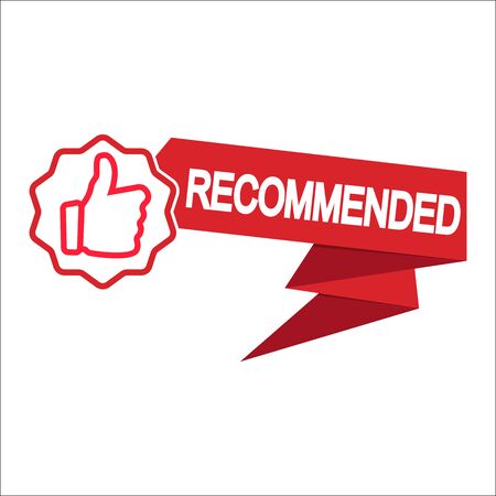 Recommended banners with thumb up. Vector.のイラスト素材