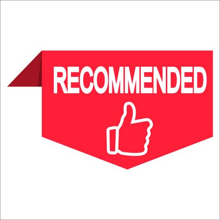 Recommended banners with thumb up. Vector.のイラスト素材
