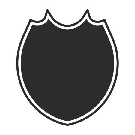 Shield with contour.  Safe and protect logo. Fully editable vector image.のイラスト素材