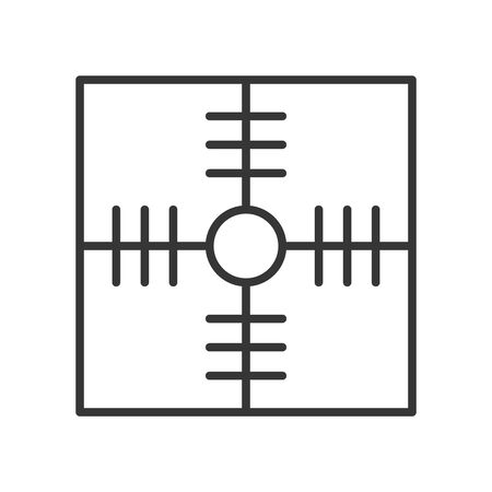 Sights for a sniper rifle. Targets destination. Cursor, label, apple, front sight. Vector image.のイラスト素材