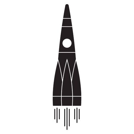 Rocket icon in a flat style. Space rocket launch. Spaceship.  Vector.のイラスト素材