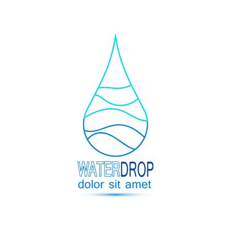 Water Drop Icon. Aqua logo. The symbol of the life. Vector.のイラスト素材
