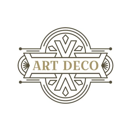 Art deco logo. Vintage label design. Retro badges. Vector image.のイラスト素材