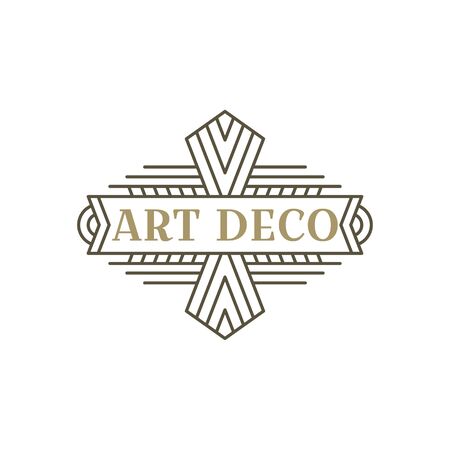 Art deco logo. Vintage label design. Retro badges. Vector image.のイラスト素材