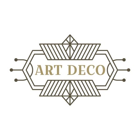 Art deco logo. Vintage label design. Retro badges. Vector image.のイラスト素材