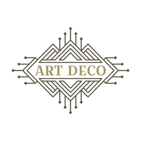 Art deco logo. Vintage label design. Retro badges. Vector image.のイラスト素材